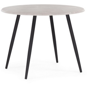 Изображение товара Деревянный стол Notta Абилин 100х76 мрамор светло-серый/черный матовый 507220 (круглая столешница, 4 ножки)