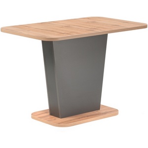 Изображение товара Стол с вставкой на тумбе Лурвин дуб вотан/графит (прямоугольная столешница)