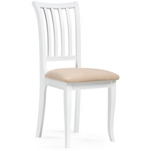 Изображение товара Стул для гостиной деревянный Фрезино бежевый велюр / белый