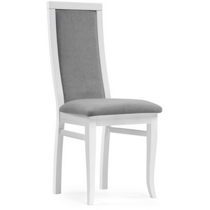 Изображение товара Деревянный стул для гостиной деревянные с тканевой обивкой Давиано серый велюр / белый