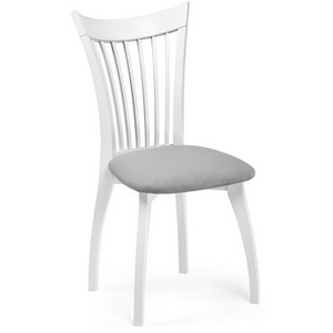 Изображение товара Деревянный стул Лидиос серый велюр / белый
