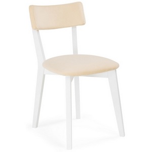 Изображение товара Деревянный стул Гилмар бежевый велюр / белый