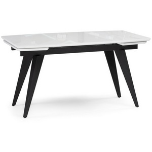 Изображение товара Стол с боковыми вставками на 8 персон 140(200)х80 белый/черный Элис (прямоугольная столешница, 4 ножки)