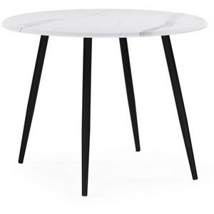 Изображение товара Деревянный стол Notta Абилин 100 мрамор белый/черный матовый 517038 (круглая столешница, 4 ножки)