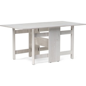 Изображение товара Стол подъемно-раскладной трансформер (стол-книжка) деревянный Йентель 170х85х76 дуб крафт белый (прямоугольная столешница, 6 ножек)