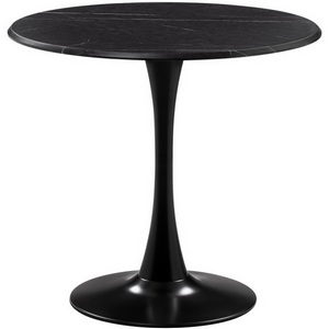 Изображение товара Стол деревянный Тулип 80х73 мрамор черный/черный (круглая столешница)