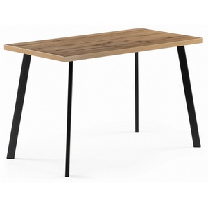 Изображение товара Стол Notta Тринити Лофт 120x80x75 25 мм дуб вотан/черный матовый 539242 (прямоугольная столешница, 4 ножки)