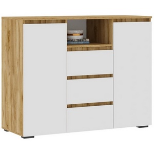 Изображение товара Комод Элла КМ 01 белый / дуб крафт золото