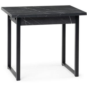 Изображение товара Стол с боковыми вставками Форли 90(150)х67 файерстоун/черный матовый (прямоугольная столешница, I I-образная опора)