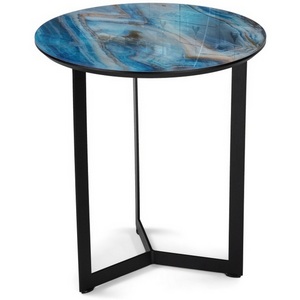 Изображение товара Журнальный столик Роб D-450 лазурит/черный (круглая столешница)