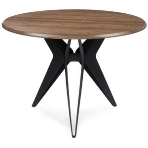 Изображение товара Деревянный стол Notta Рикла 100х76 орех кантри/черный 553561 (круглая столешница, 4 ножки)