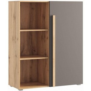 Изображение товара Стеллаж деревянный напольный шириной 100 см Чернин дуб вотан / графит