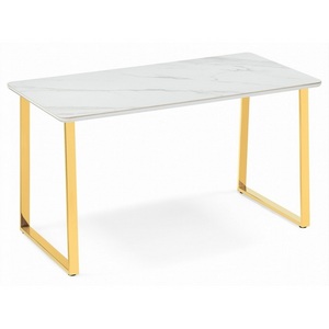 Изображение товара Керамический стол Селена 180 (Селена 2 180х90х77 белый мрамор/золото) Notta 572189 (прямоугольная столешница, I I-образная опора)