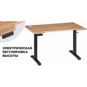 Изображение товара Компьютерный стол Маркос с механизмом подъема 140 (Маркос с механизмом подъема 140х80х75 дуб вотан/черный) Notta 578407