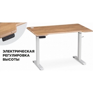 Изображение товара Компьютерный стол Маркос с механизмом подъема 140 (Маркос с механизмом подъема 140х80х75 белый/вотан дуб) Notta 578486