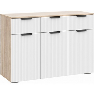 Изображение товара Комод Стокгольм КМ03-1200 дуб сонома / line софт пломбир