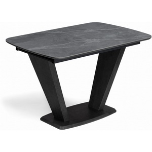 Изображение товара Стол с вставкой на тумбе Петир (Петир 120(160)х80х75 larka grey/черный) (прямоугольная столешница)