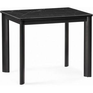 Изображение товара Кухонный стол с боковыми вставками Кина 90(130)х65х76 shakespeare black/черный (МДФ) (прямоугольная столешница, 4 ножки)