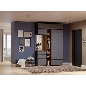 Изображение товара Модульная прихожая Роут комплектация 5 (Роут венге / графит софт комплектация 5) арт.