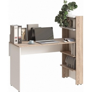 Изображение товара Компьютерный стол с ящиком и полкой Арлет сонома/белый (ЛДСП) (прямоугольная столешница)