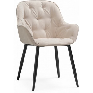 Изображение товара Обеденный стул Олму бежевый / черный (велюр) арт.
