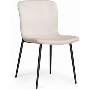 Изображение товара Обеденный стул Игон бежевый / черный муар (Металл, Велюр/Черный, Бежевый/Бежевый, Черный) арт.