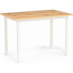 Изображение товара Стол с вставкой деревянный Аркон 110(130)х68х75 дуб вотан/белый (прямоугольная столешница, 4 ножки)