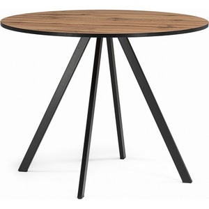 Изображение товара Стол деревянный Баргел 90х90х75 дуб вотан/черный (круглая столешница, 4 ножки)