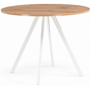 Изображение товара Стол деревянный Баргел 90х90х75 дуб вотан/белый (круглая столешница, 4 ножки)