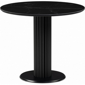 Изображение товара Кухонный стол Notta Кэмерон 90х90х75 черный мрамор shakespeare black/черный (Керамика) 612158 (круглая столешница)