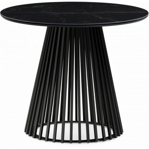 Изображение товара Кухонный стол Notta Нэнси 90х90х75 черный мрамор shakespeare black/черный (Керамика) 612877 (круглая столешница, О-образная опора)