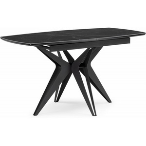 Изображение товара Керамический стол вставка-бабочка Notta Риполь 140(180)х80 черный мрамор shakespeare black/черный 612883 (прямоугольная столешница, 4 ножки)