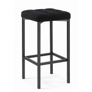 Изображение товара Барный стул с подставкой для ног черный Лофт (металл, велюр/черный)