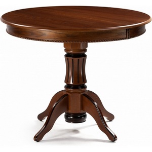 Изображение товара Стол вставка-бабочка деревянный Павия 100 орех с коричневой патиной (круглая столешница, 4 ножки)