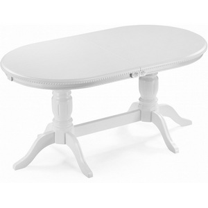 Изображение товара Стол вставка-бабочка деревянный Эвклаз овальный белый (овальная столешница, 6 ножек)