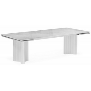 Изображение товара Кухонный стол Мален 240x110 белый мрамор / белый