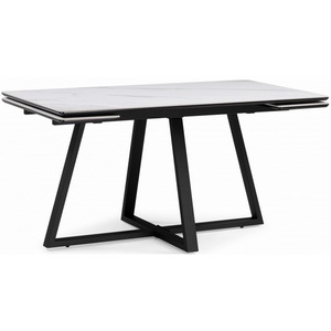 Изображение товара Кухонный стол Notta Памелла 120(180)х80 snow alpin / черный
