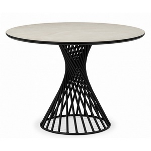 Изображение товара Керамический стол Вивиен 110 krater perla repose / черный 625628