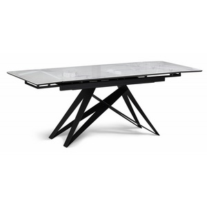 Изображение товара Кухонный стол Notta Блэкберн 140(200)х80 кристл белый мрамор / черный