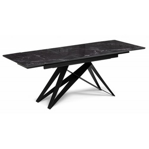 Изображение товара Кухонный стол Notta Блэкберн 140(200)х80 черный мрамор / черный