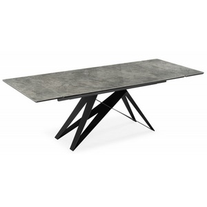 Изображение товара Кухонный стол Notta Блэкберн 160(220)х89 серый мрамор baolai / черный