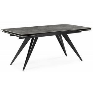 Изображение товара Кухонный стол Notta Дарвин 160(220)х89 серый мрамор baolai / черный