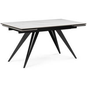 Изображение товара Кухонный стол Notta Дарвин 160(220)х89 белый мрамор snow white / черный