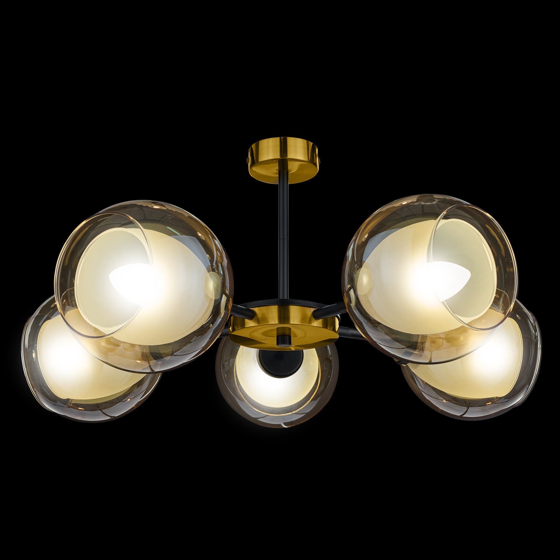 Изображение товара Потолочная люстра 33 Идеи CHN800S.05.17BL.PA-S12AM модерн с янтарными плафонами