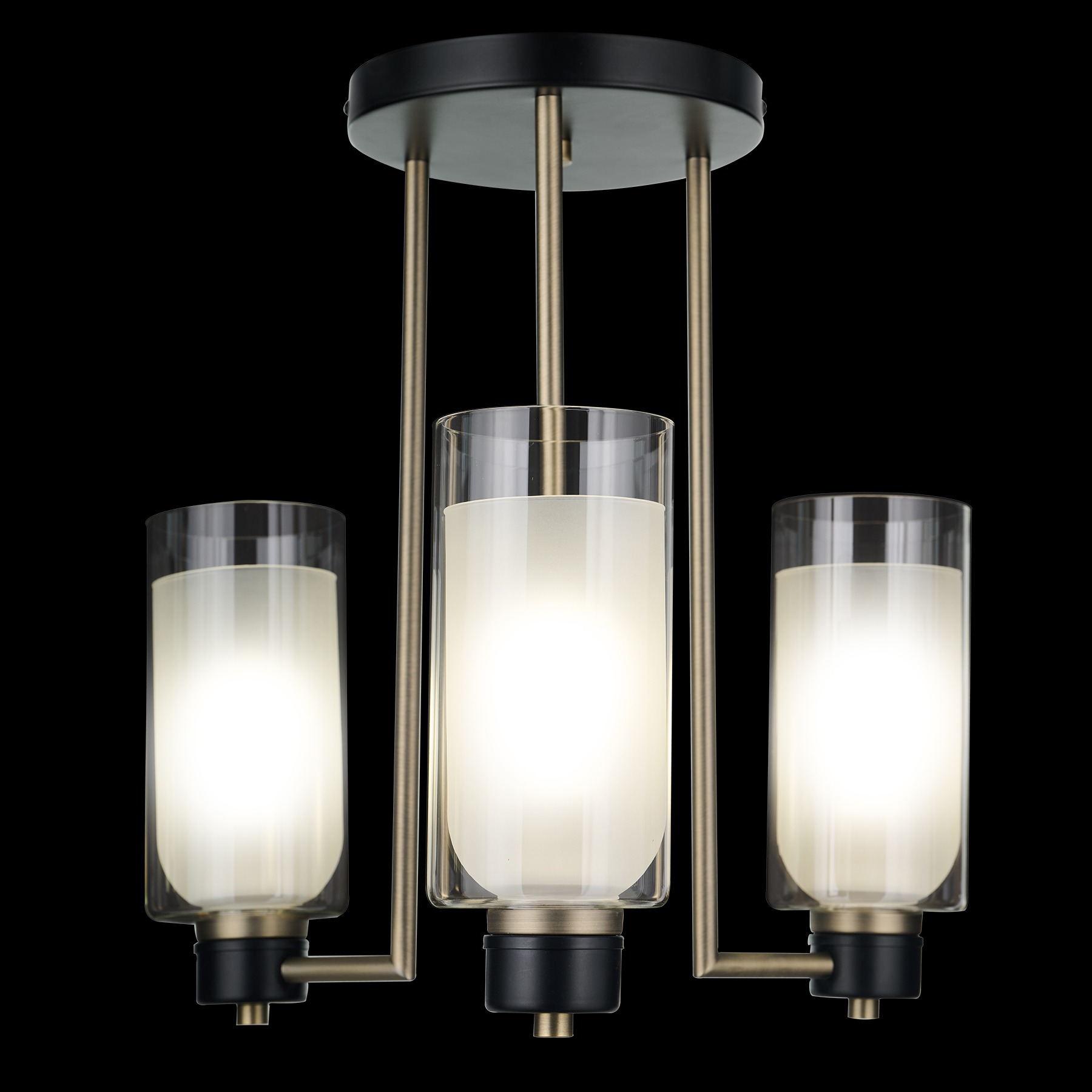 Изображение товара Потолочная люстра на штанге 33 Идеи CHN900.03.AMB17.ABL-M16TR 3 плафона модерн белый стекло