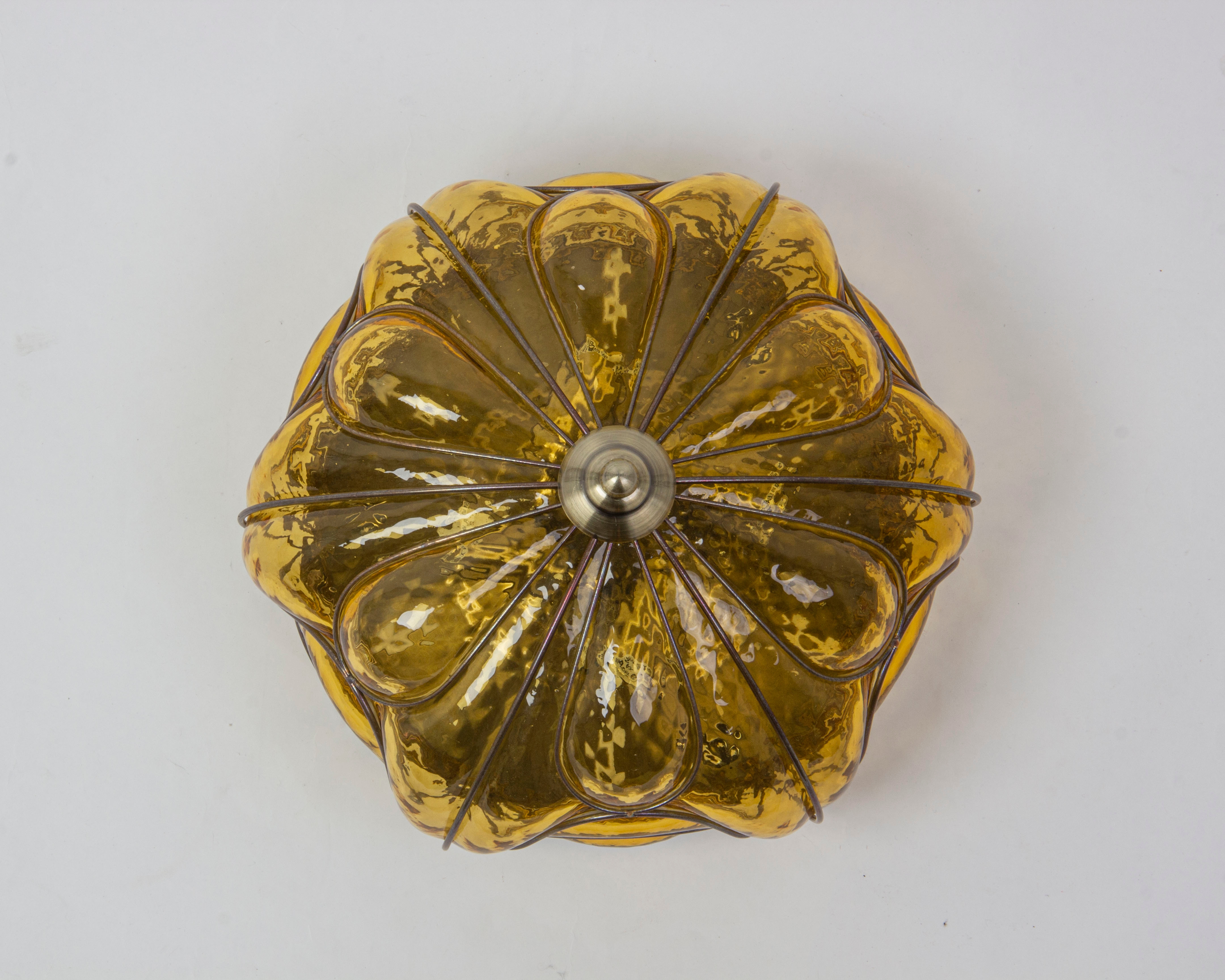 Изображение товара Потолочная люстра Abrasax 2243/4(amber) стиль модерн бронза стекло желтая светильник