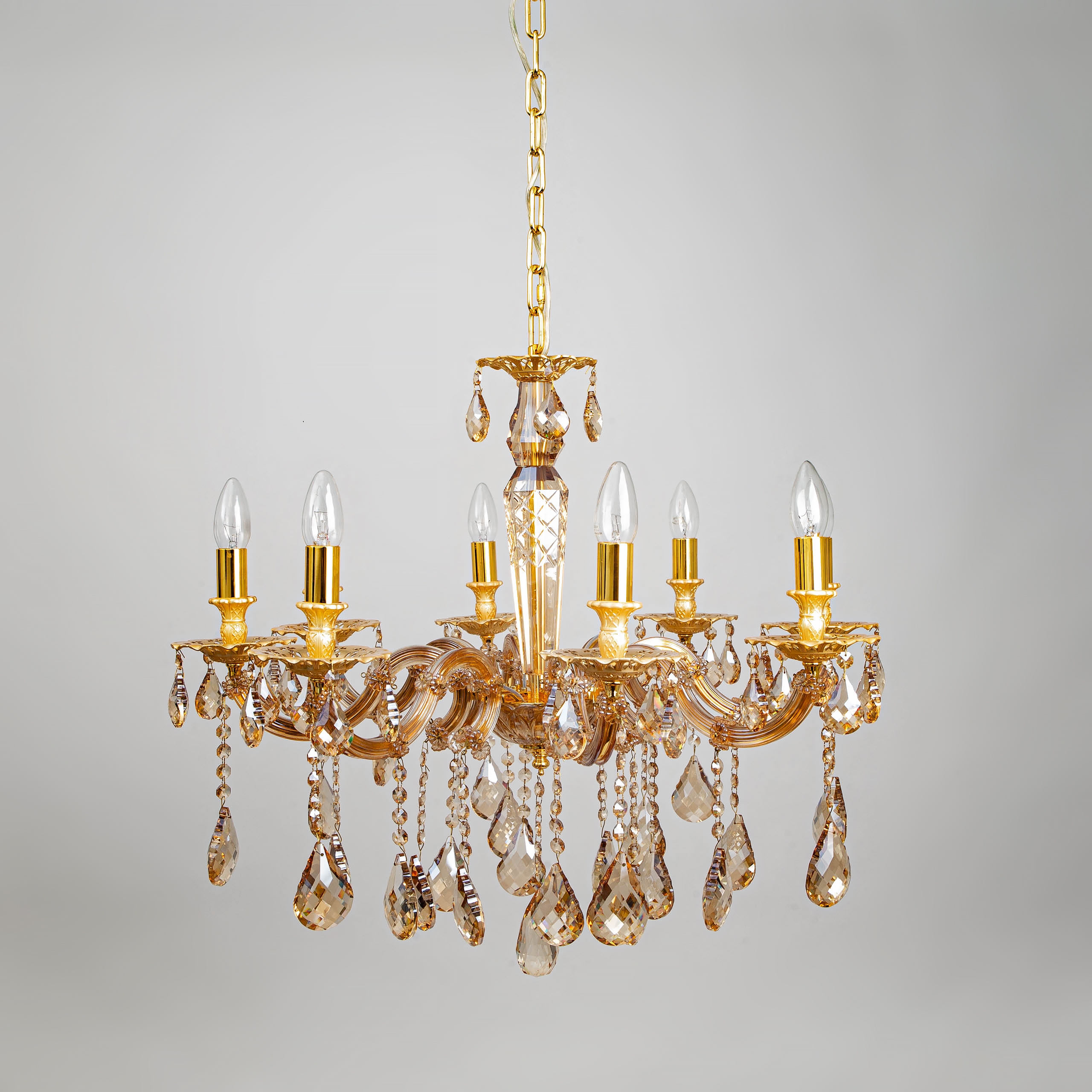 Изображение товара Подвесная люстра Abrasax 89432/8 свечи металл стекло классика золото