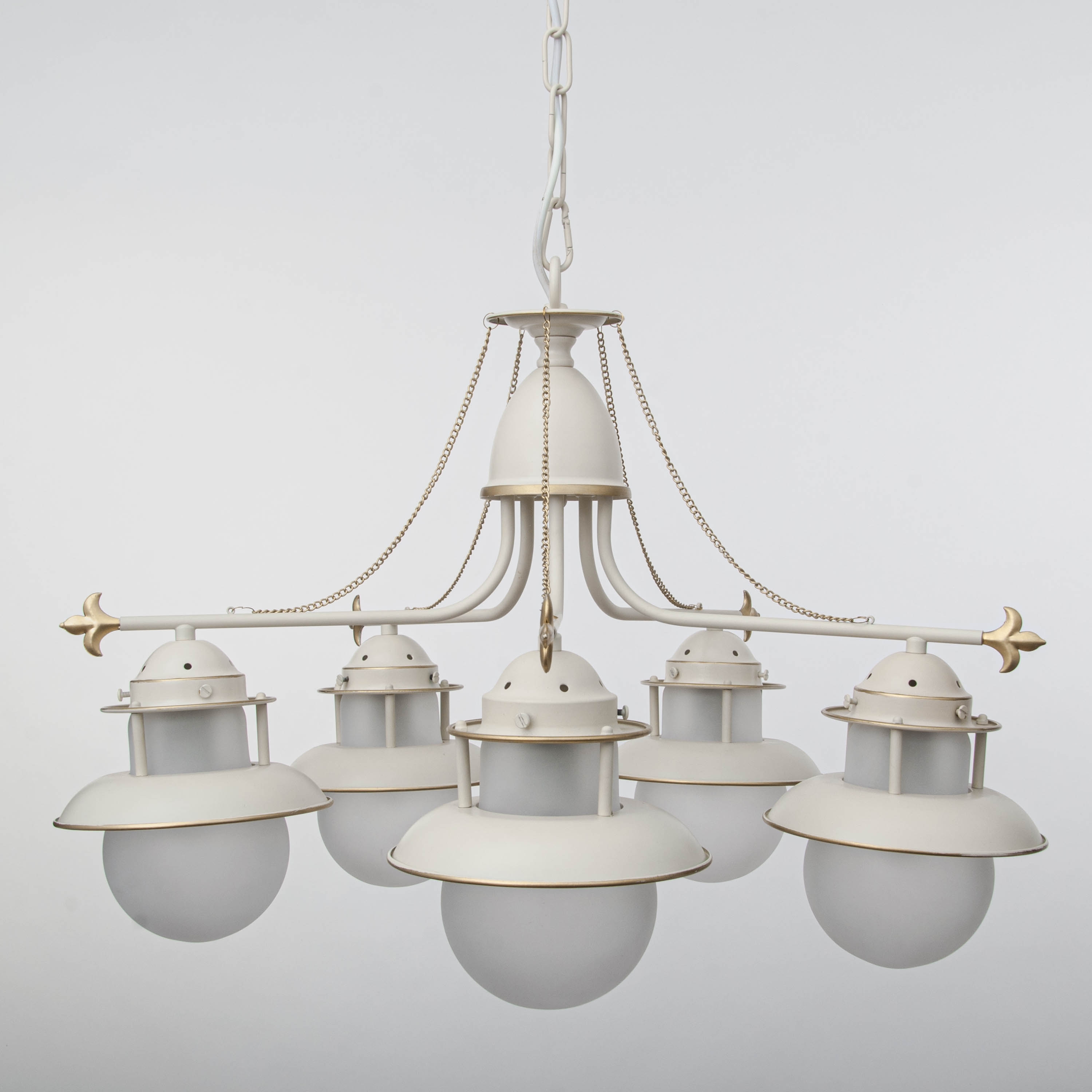 Изображение товара Подвесная люстра Abrasax L.9201-5CREAM/G с 5 плафонами и регулировкой высоты