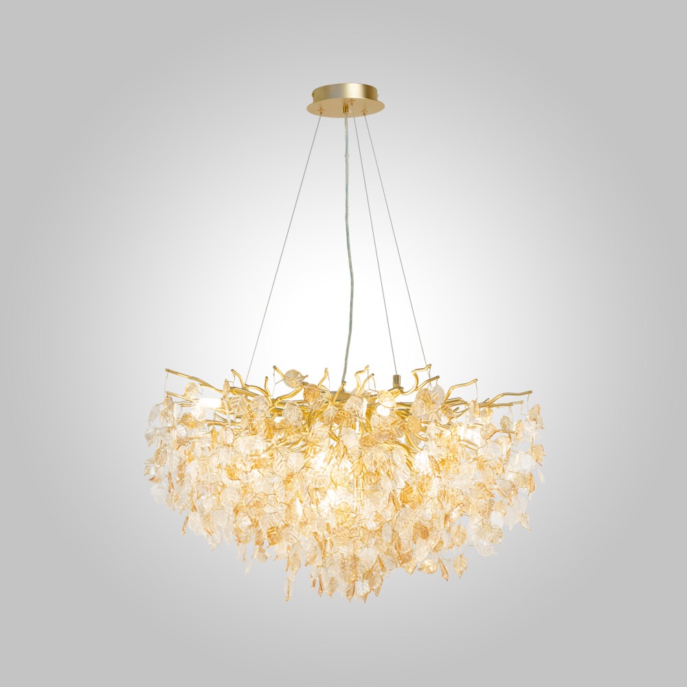 Изображение товара Подвесная люстра AM Group Forest D800 GOLD листья