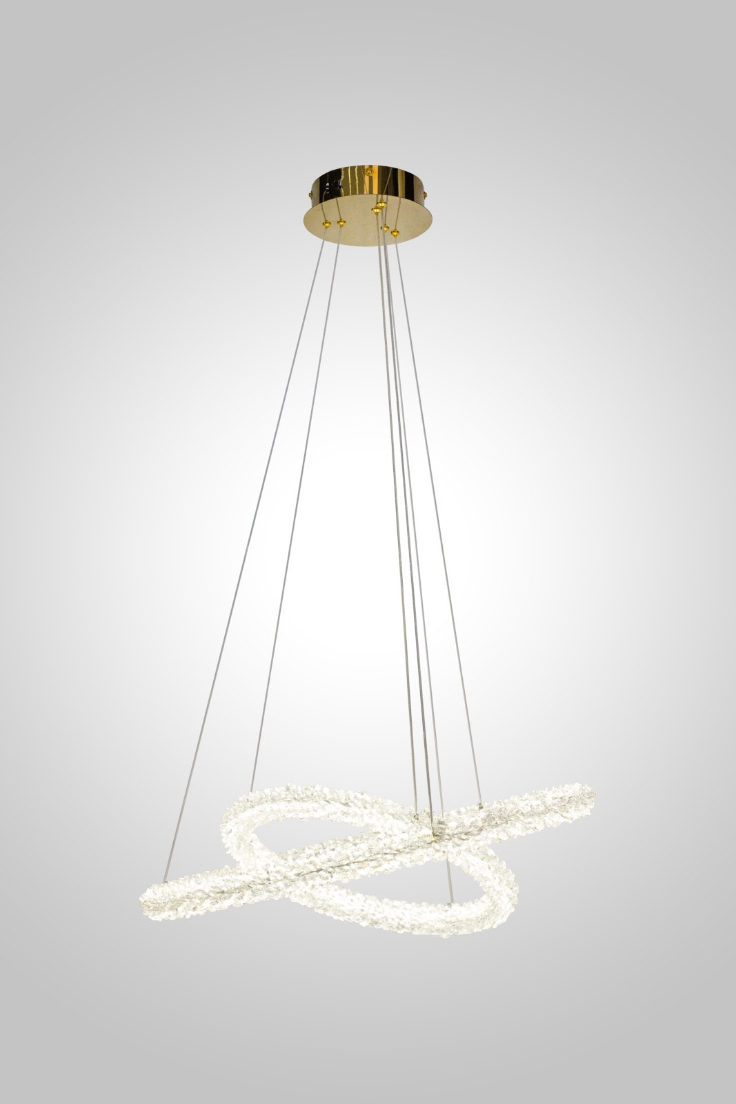 Изображение товара Подвесная люстра AM Group OVALE GD D600+400 современный дизайн золото 58 Вт